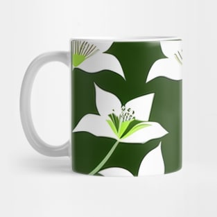 Small white lilies on a green base Mug